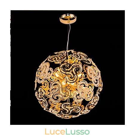 Lampadario moderno semplice con sfera di cristallo e luce pendente a globo Lampadario moderno semplice con sfera di cristallo e luce pendente a globo