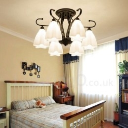 Lampadario integrato rustico a 6 luci