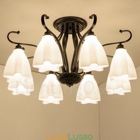 Lampadario integrato rustico Lodge a 8 luci Lampadario integrato rustico Lodge a 8 luci