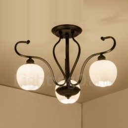 Lampadario integrato rustico a 3 luci