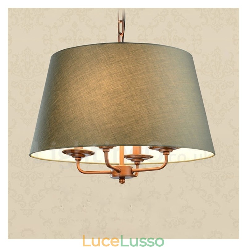 Lampadario in metallo integrato Rustic Lodge a 4 luci