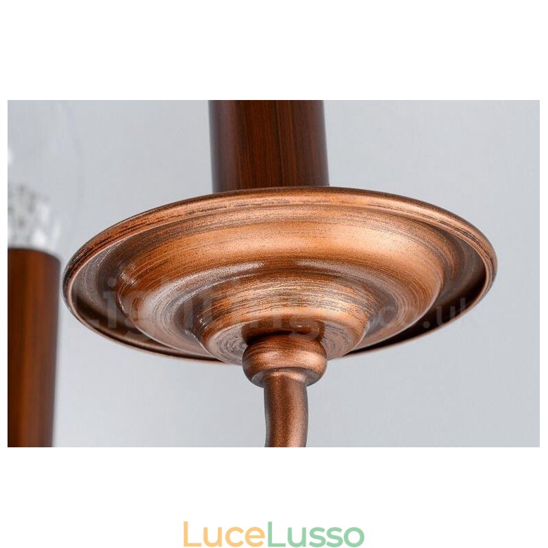 Lampadario in metallo integrato Rustic Lodge a 4 luci