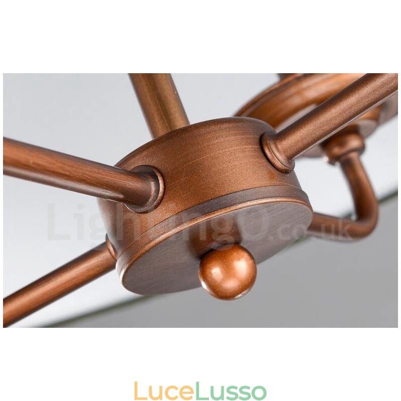 Lampadario in metallo integrato Rustic Lodge a 4 luci