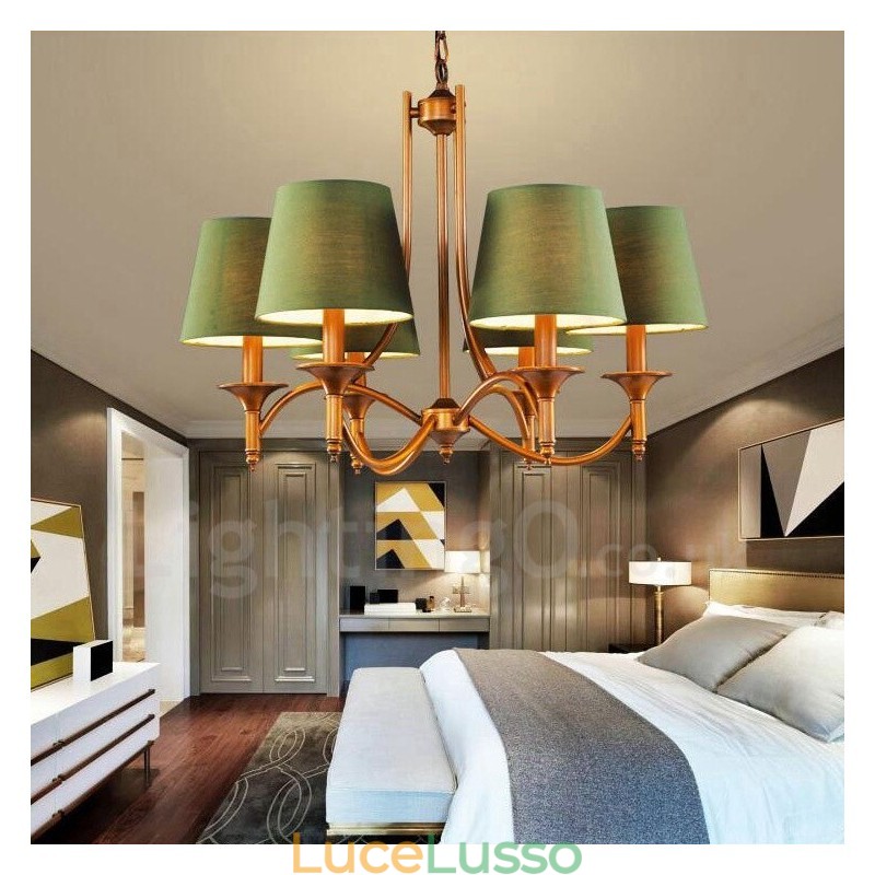 Lampadario in metallo integrato Rustic Lodge a 6 luci