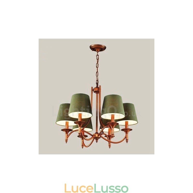 Lampadario in metallo integrato Rustic Lodge a 6 luci