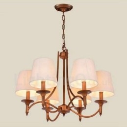 Lampadario in metallo integrato Rustic Lodge a 6 luci