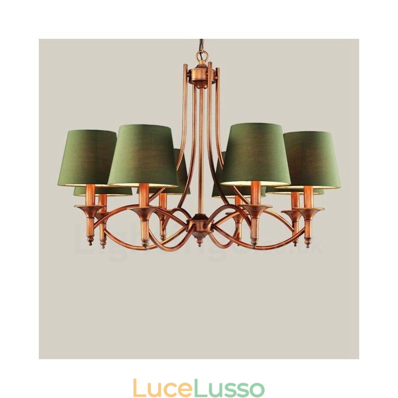 Lampadario in metallo integrato Rustic Lodge a 8 luci