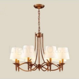 Lampadario in metallo integrato Rustic Lodge a 8 luci