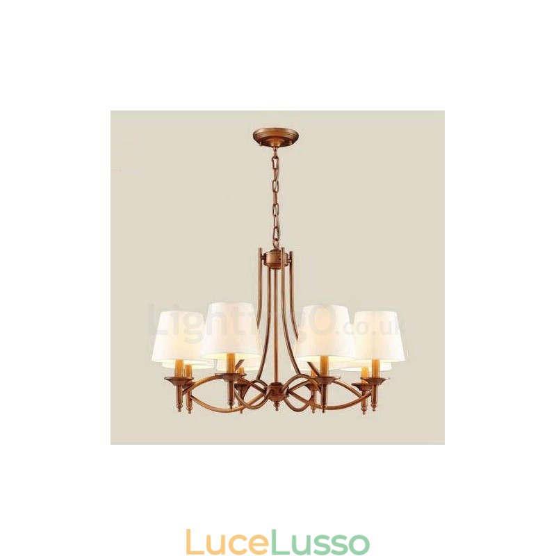 Lampadario in metallo integrato Rustic Lodge a 8 luci