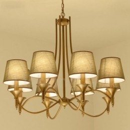 Lampadario in metallo integrato Rustic Lodge a 8 luci