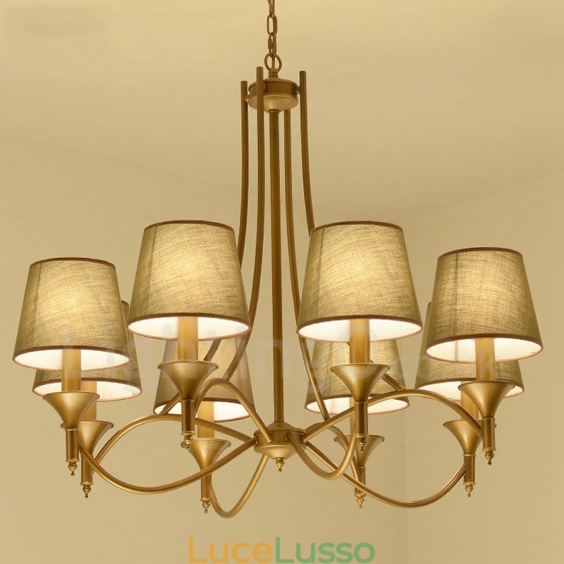 Lampadario in metallo integrato Rustic Lodge a 8 luci