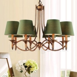Lampadario in metallo integrato Rustic Lodge a 8 luci