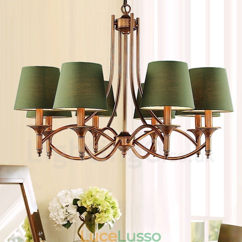 Lampadario in metallo integrato Rustic Lodge a 8 luci