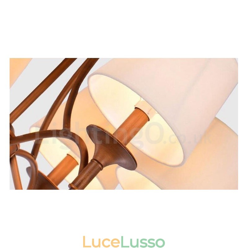 Lampadario in metallo integrato Rustic Lodge a 8 luci