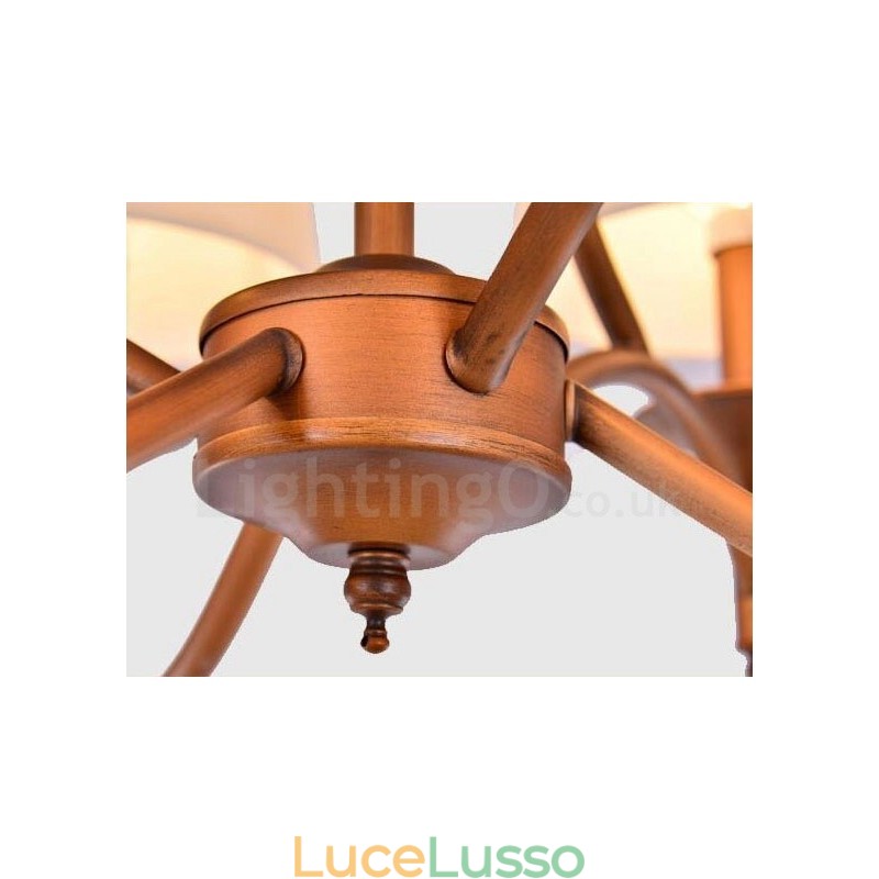 Lampadario in metallo integrato Rustic Lodge a 8 luci