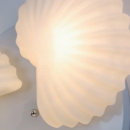 Lampadario tradizionale classico integrato a 3 luci con paralume in vetro