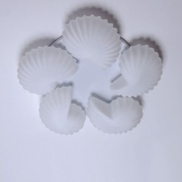 Lampadario tradizionale classico integrato Conch a 5 luci con paralume in vetro