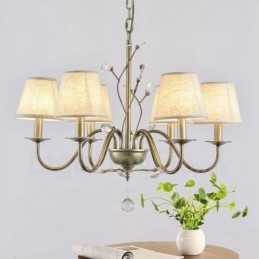 Lampadario in metallo integrato Rustic Lodge a 6 luci