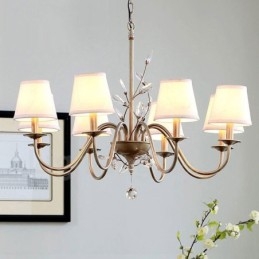 Lampadario in metallo integrato Rustic Lodge a 8 luci