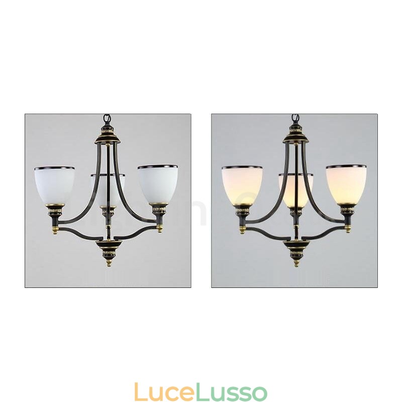 Lampadario in metallo integrato Rustic Lodge a 3 luci