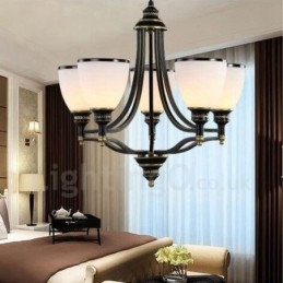 Lampadario in metallo integrato Rustic Lodge a 5 luci