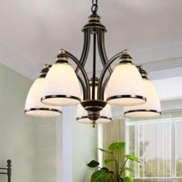 Lampadario in metallo integrato Rustic Lodge a 5 luci