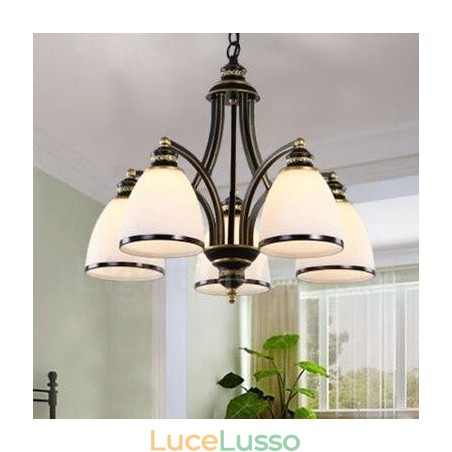 Lampadario in metallo integrato Rustic Lodge a 5 luci Lampadario in metallo integrato Rustic Lodge a 5 luci