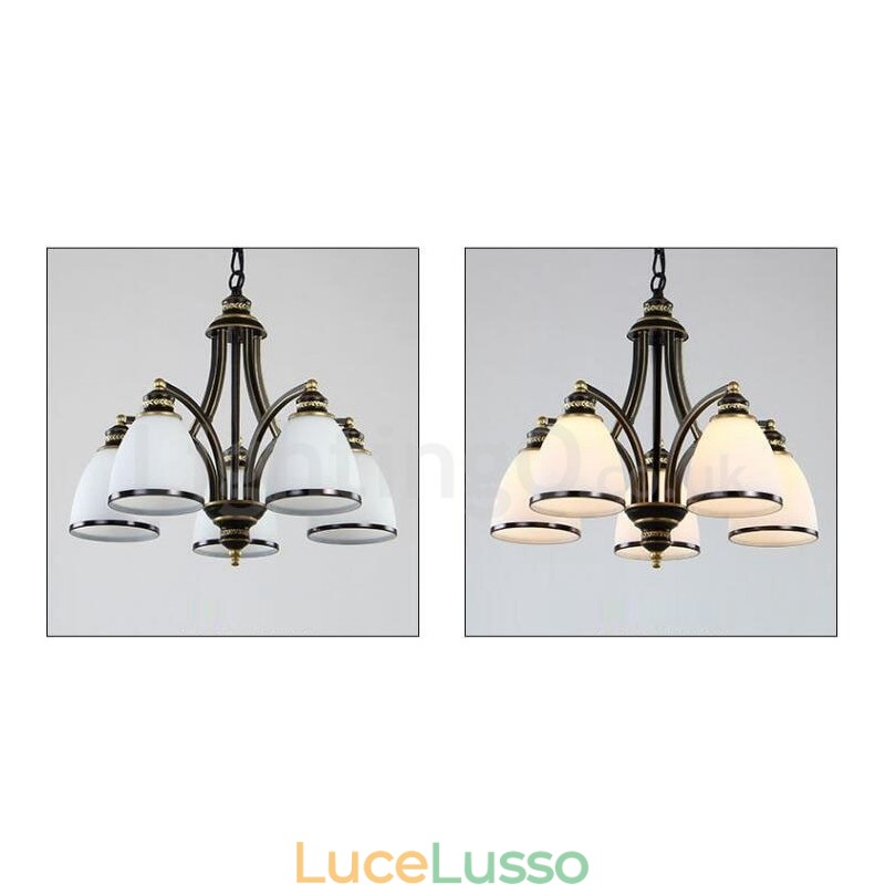 Lampadario in metallo integrato Rustic Lodge a 5 luci