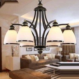 Lampadario in metallo integrato Rustic Lodge a 6 luci
