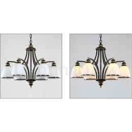 Lampadario in metallo integrato Rustic Lodge a 6 luci