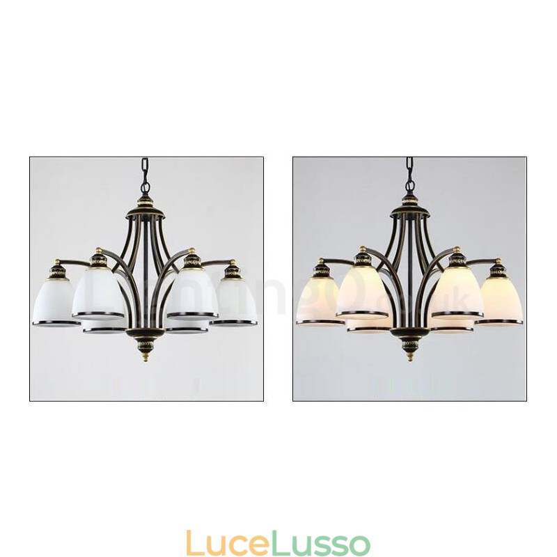 Lampadario in metallo integrato Rustic Lodge a 6 luci