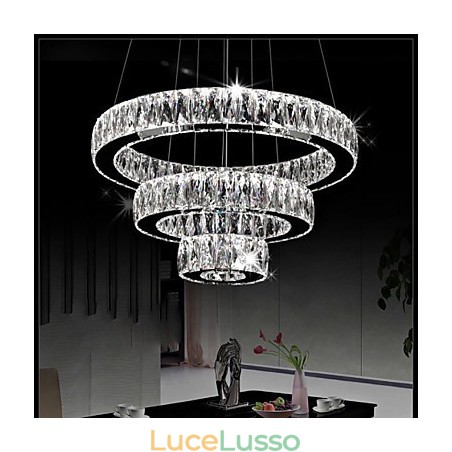 Lampada a sospensione in cristallo Illuminazione moderna Tre anelli D204060 K9 Grandi lampade da soffitto in cristallo Lampada a sospensione in cristallo Illuminazione moderna Tre anelli D204060 K9 Grandi lampade da soffitto in cristallo
