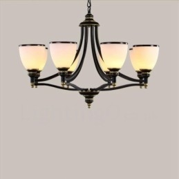 Lampadario in metallo integrato Rustic Lodge a 8 luci