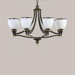 Lampadario in metallo integrato Rustic Lodge a 8 luci