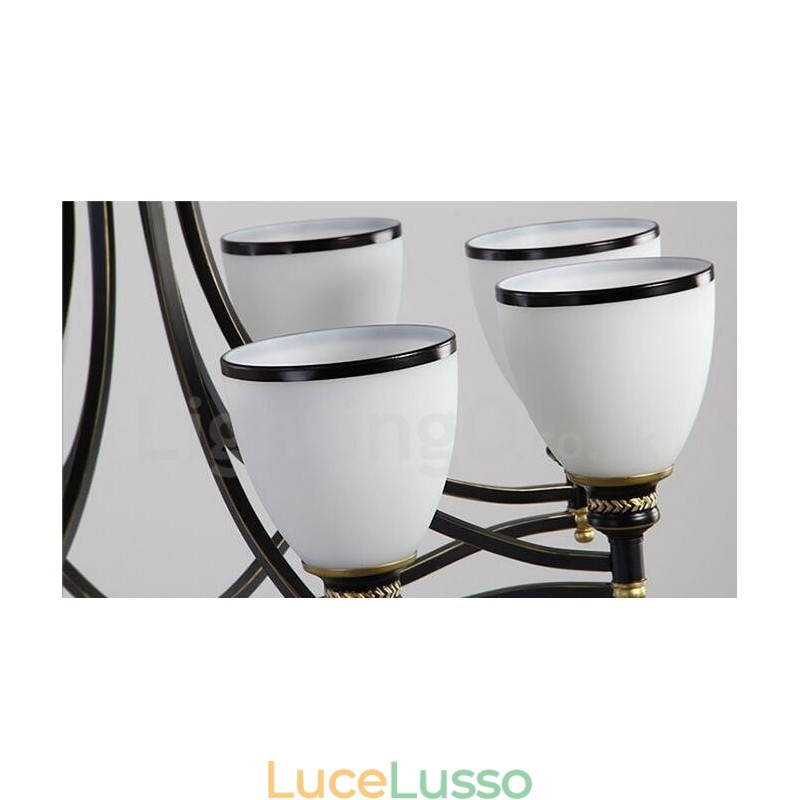 Lampadario in metallo integrato Rustic Lodge a 8 luci