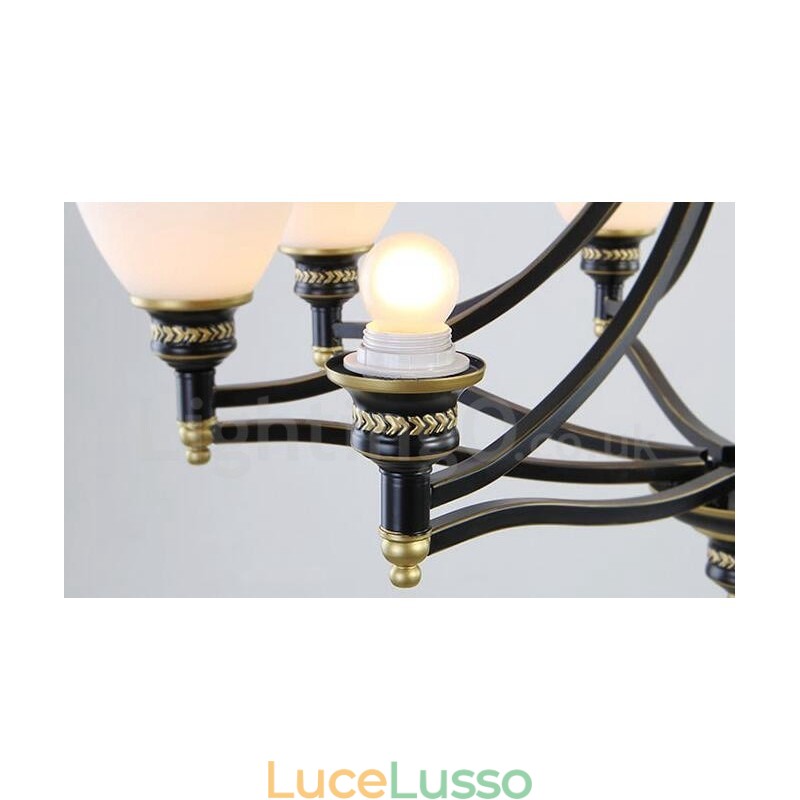 Lampadario in metallo integrato Rustic Lodge a 8 luci