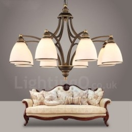 Lampadario in metallo integrato Rustic Lodge a 8 luci