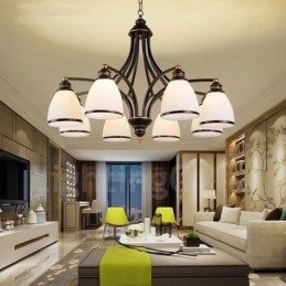 Lampadario in metallo integrato Rustic Lodge a 8 luci