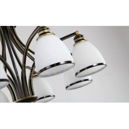 Lampadario in metallo integrato Rustic Lodge a 8 luci