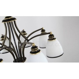 Lampadario in metallo integrato Rustic Lodge a 8 luci