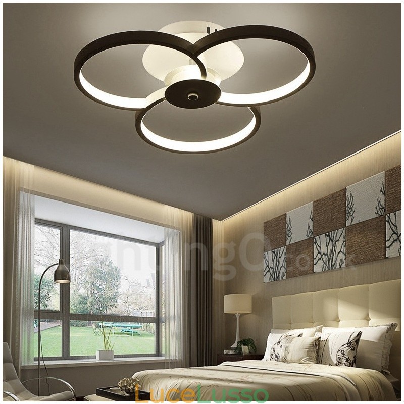 Lampadario moderno contemporaneo in metallo integrato a 3 luci