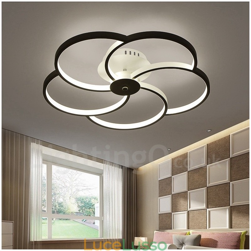 Lampadario moderno contemporaneo in metallo integrato a 5 luci