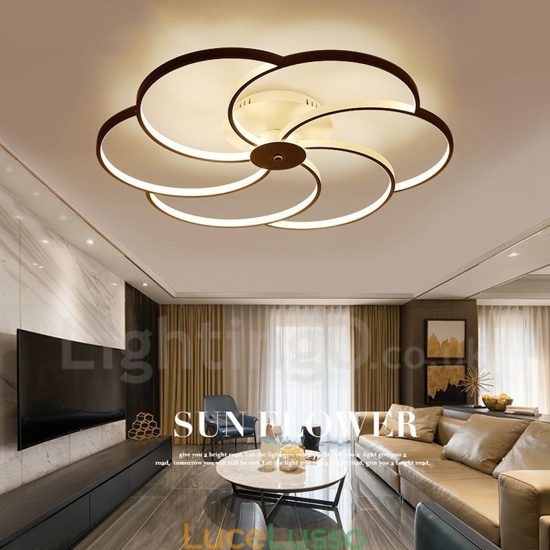 Lampadario moderno contemporaneo in metallo integrato a 6 luci