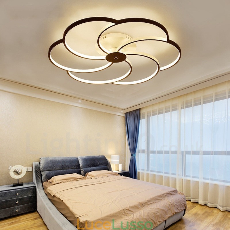 Lampadario moderno contemporaneo in metallo integrato a 6 luci