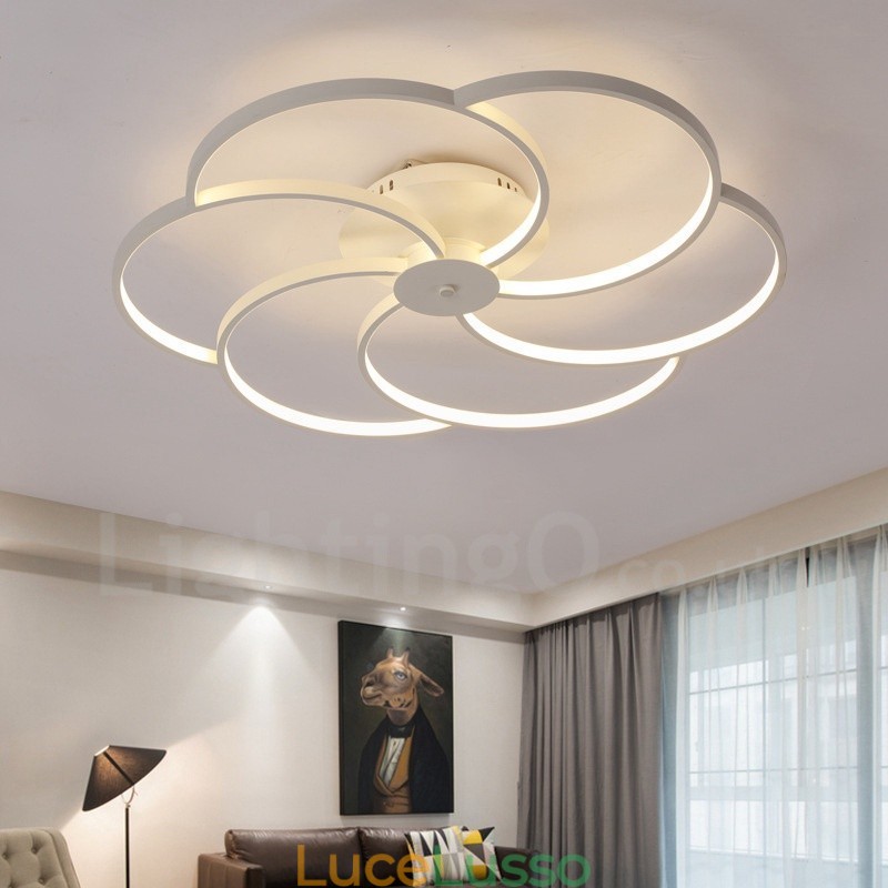 Lampadario moderno contemporaneo in metallo integrato a 6 luci