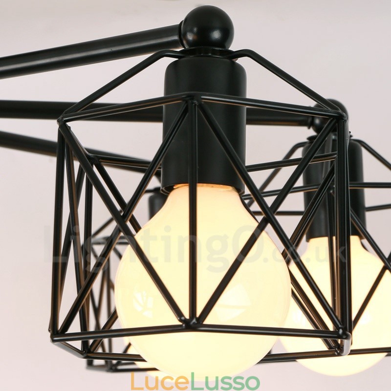 Lampadario integrato rustico a 3 luci