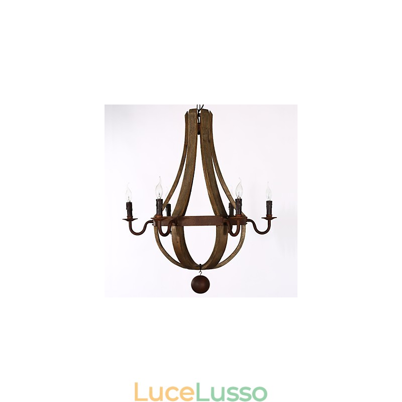 Lampadario a sospensione rustico americano in legno vintage con lampada a sospensione e lampada da soggiorno