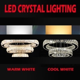 Lampada a sospensione in cristallo Illuminazione moderna Tre anelli D204060 K9 Grandi lampade da soffitto in cristallo