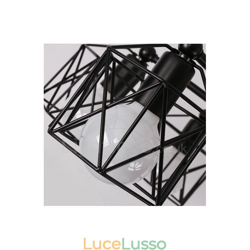 Lampadario integrato rustico a 3 luci