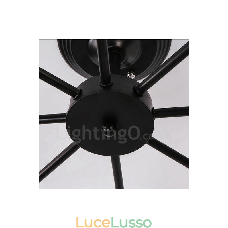 Lampadario integrato rustico Lodge a 8 luci